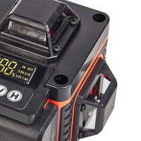 Niveau laser 3D industriel rechargeable 12 lignes vertes croisées auto-nivelant rotatif 360° étanche IP54 anti-poussière 1,5 mm/7 m