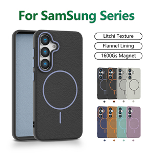 Funda Magnética de Piel de Lichi de Lujo <span class=keywords><strong>para</strong></span> Teléfono <span class=keywords><strong>Samsung</strong></span>, Superventas, Venta Directa - Product Image 1