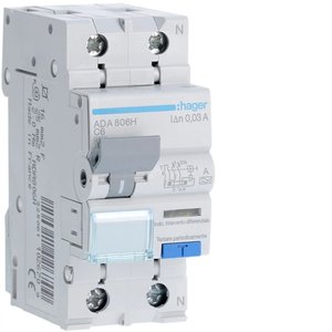 Interruttore Automatico Miniaturizzato Compatibile con Hager Rcbo 1P+N 6A Tipo A 30mA Curva C 4500A - Product Image 1
