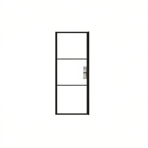 Porte de séparation intérieure en verre ESG noir 32,7x79,3 à ouverture latérale, design minimaliste - Product Image 1