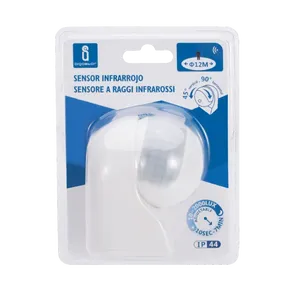 Detector de movimiento infrarrojo para pared, blanco, con ajuste de sensibilidad y alcance; ideal para seguridad y control. - Product Image 2