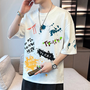 T-shirt da uomo a maniche corte con stampa integrale, traspirante e ad asciugatura rapida, maglietta interna ampia a <span class=keywords><strong>mezza</strong></span> <span class=keywords><strong>manica</strong></span> per uomo, abbigliamento maschile - Product Image 1