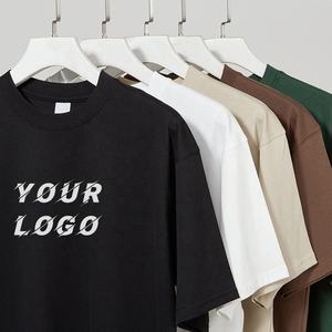 Dtg Print 100% Cotton Heavyweight Luxury Crew Neck Noir Graphic Unisex Bulk Plain Tshirts pour l'impression Custom Oversized Tshirt - Product Image 2