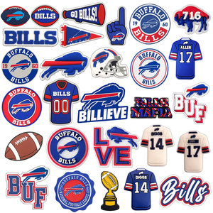 Abalorios Decorativos para Zapatos Estilo Equipo de Fútbol Americano Buffalo Bills, para Regalo de Cumpleaños, Manualidades - Product Image 1