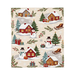Manta personalizada con foto, diseño de casa de nieve navideña, 280 g/m², 50x60 pulgadas, manta de franela cálida y acogedora para cama, sofá, invierno y días festivos. - Product Image 4