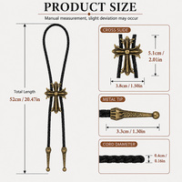 1 pièce – Cravate Bolo réglable vintage style western gothique avec pendentif en alliage de zinc et cordon en cuir PU pour hommes et femmes