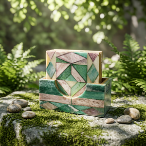 Bone Inlay Rectangle 6mm Thick Modern <b>Coaster</b> Set for Restaurants and Hotels <b>Tables</b> Mats & Pads - Product Image 1