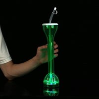 Verre à boire LED vert pour la cour, gobelet lumineux pour la bière, lumière clignotante, fête de bière, slush, gobelet en plastique LED pour la cour