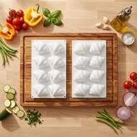 Nouveau moule en silicone à 6 cavités en forme de croissant pour mousse française, qualité alimentaire, pour chocolat et pâtisserie, compatible four, emballage individuel OPP