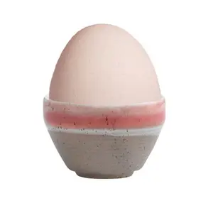 Nieuwe Ontwerp Speciale Glossy Matte Reactieve Antieke Roze Aardewerk Klei Keramische Easter Egg Cup Kom Houder