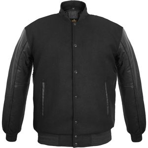 Veste universitaire pour homme FOXA, mélange de laine, manches en cuir, style décontracté, style universitaire, XS-5XL - Product Image 1