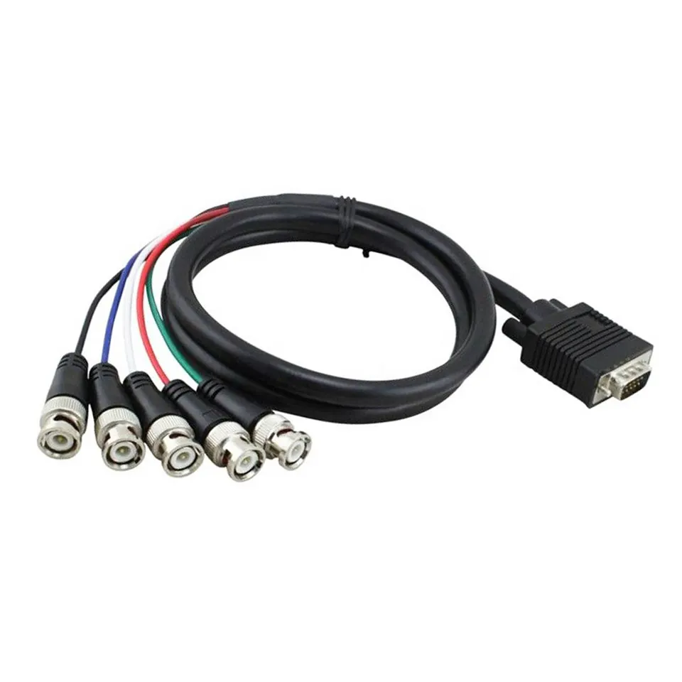 RS232 DB9 Male to 5 Ports BNC Male Splitter VGA to 5 BNC Snake Cable