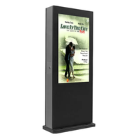 Écran LCD publicitaire extérieur de 55 pouces, IP67, lisible en plein soleil, support au sol, totem numérique extérieur avec fonction SDK