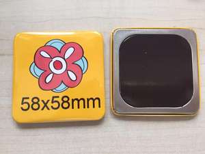 Insignia de botón magnética de goma cuadrada de 58x58mm de alta calidad, gran oferta - Product Image 3