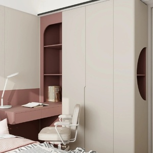 Armoire intégrée sur mesure avec bureau intégré, armoire murale pour <span class=keywords><strong>chambre</strong></span> d'enfant, armoire de rangement moderne pour dressing - Product Image 3