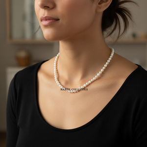 Collier élégant fait main en résine vintage avec perles, bijoux de mode stylés pour mariages et événements - Product Image 3