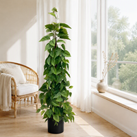 Plante artificielle verte en forme de cœur de 120 cm de haut, feuillage réaliste, fausse plante en pot pour villa, hôtel, hall, café