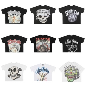 Top Quality 100% Cotton T-Shirts Streetwear Y2K Graphic Oversized Men's <strong>Clothing</strong> Mixed Emotion T Shirts for Men - Product Image 3