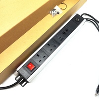 Prise intelligente personnalisée en alliage d'aluminium 3 du Royaume-Uni pour unité de distribution d'alimentation PDU à montage en rack avec port de données USB-C