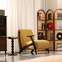Fauteuil de loisirs moderne rembourré avec structure en bois massif, fauteuil d'appoint rembourré en mousse pour salon et hôtel