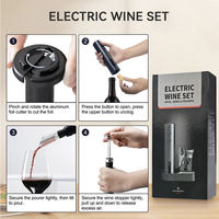 Tire-bouchon électrique personnalisé, coffret cadeau de mariage, décapsuleur automatique rechargeable pour vin rouge avec coupe-capsule et verseur