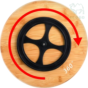 Organizador Giratorio Ecológico de Lujo, Plato de Bambú con Divisiones para Ensaladas, Aperitivos y Bocadillos, Bandeja para Servir - Product Image 6