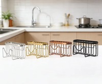 Égouttoir de cuisine multifonctionnel en acier inoxydable pour évier, support de rangement moderne pour éponges, brosses, fruits et légumes