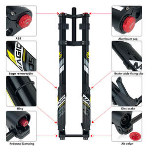 <span class=keywords><strong>Fourche</strong></span> de suspension pour vélo à pneus larges de <span class=keywords><strong>26</strong></span>, 27,5 et 29 <span class=keywords><strong>pouces</strong></span>, droite et conique, <span class=keywords><strong>DH</strong></span>, débattement de 160 mm et 200 mm, en aluminium, inversée, à air - Product Image 2