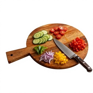 Bandeja de Madera Natural para Servir Pizza, Apta para Lavavajillas, con Asa de Madera, para Compradores Mayoristas - Product Image 3
