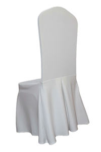 Funda de Silla Plisada de Tres Puntas, Spandex Blanco/Color Personalizado, Tamaño Personalizado, Elástica y Duradera para Hotel o Boda - Product Image 2