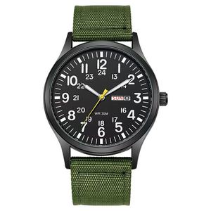 Vintage Large Numerals Quartz <b>Watch</b> Green Woven Canvas Strap Buckle Convenient Outdoor Design for <b>Men</b> Green Disposable Durable - Product Image 3