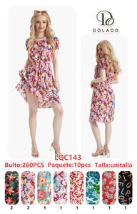 Abito Casual Dolado con Stampa Floreale da Donna, Mini Abito Estivo a Trapezio con Maniche a Cappuccio, Scollo a O, Traspirante, Vestibilità Ampia, Vita Elasticizzata - Product Image 1