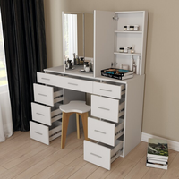 Meuble de chambre à coucher moderne et populaire, coiffeuse, planche à particules avec miroir, 1 pièce