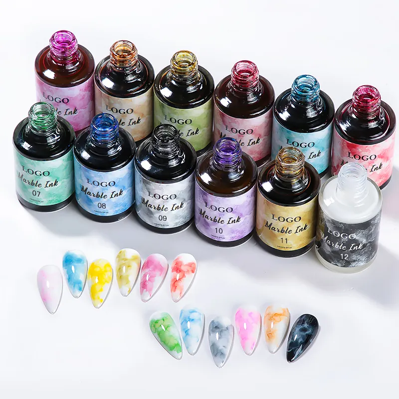 Jting gel esmalte em 12 cores, com florescimento, de mármore, para unhas oem, tinta de unha, design profissional, sem logotipo da marca