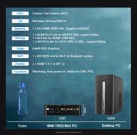 Computadora Industrial Dual Lan N100 N95 Firewall Opnsense de Cuatro Núcleos RS232COM Linux Ubuntu X86 Mini Computadora Integrada Sin Ventilador