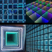 Dernier design 3d abyss infinity miroir led lettre abys infinity miroir néon signe infinity miroir lumière infinie