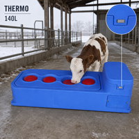 Abreuvoir automatique chauffant robuste et isolé de 140 L avec thermostat pour l'élevage hivernal des animaux laitiers