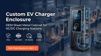 Boîtier de chargeur EV personnalisé, boîtier en tôle OEM, indice de protection IP54, acier peint en poudre, armoire de station de charge