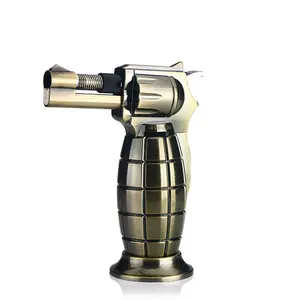 Hot-selling hand grenade direct impact windproof spray gun lighter outdoor barbecue supplies 1300 C welding gun