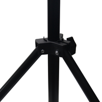 Trépied réglable en acier noir de 2,1 m avec anneau lumineux pour téléphone portable et tête à vis 1/4 pour l'éclairage photographique et vidéo