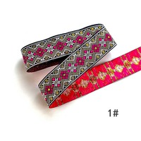 33mm Ethnique Sac Matériel Couture Sangle Dentelle Décoratif Coupe Ruban Diy Costume Ceinture Rembourrage Géométrique Jacquard Garnitures
