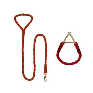 Ensemble collier et laisse pour chien en coton tressé, colliers et laisses pour animaux de compagnie, laisse en corde pour chien, laisse d'entraînement personnalisée, ensemble collier et laisse pour chien - Product Image 6