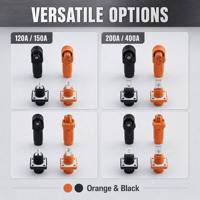 Connecteur d'alimentation haute tension 1500V pour stockage d'énergie, prise 1 broche orange-noire, conception à déconnexion rapide, borne de batterie