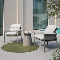Table d'appoint extérieure en aluminium OSMEN Tuxedo, style moderne, imperméable, légère, résistante aux UV, pour jardin et extérieur