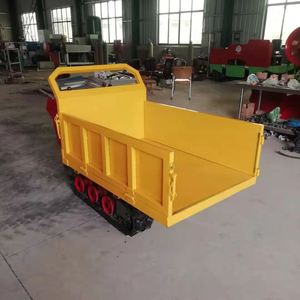Transportador de orugas compacto con motor, amarillo, pequeño, para transporte de carga en uso agrícola y de construcción. - Product Image 3