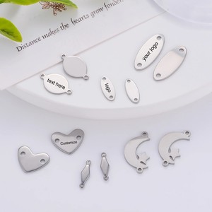 Customized Zinc Alloy Bright Silver Nickel Plated Engraved Brand Logo <strong>Metal</strong> Bag Label with Hole Design for Clothing - Product Image 5