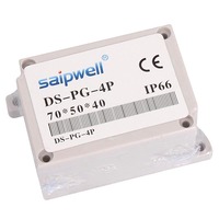 Boîtier de distribution électrique étanche IP66 SAIP/SAIPWELL 110X75X40MM certifié CE, 4/6 voies, 25A 20A 15A, couleur RAL7035, en ABS