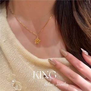 คิงสตาร์ เอส 925 สร้อยคอเงินชุบทองสำหรับทุกเพศสวมใส่ได้ทุกวัน - Product Image 4