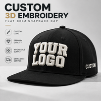 Prix d'usine Casquette de baseball brodée 3D à bord plat pour homme Casquette ajustée avec logo personnalisé Casquette à 5 panneaux Casquettes