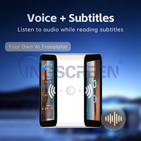 Support de voiture INGSCREEN avec traducteur IA à double écran, batterie 3000 mAh, double microphone, prise en charge multilingue pour la conduite